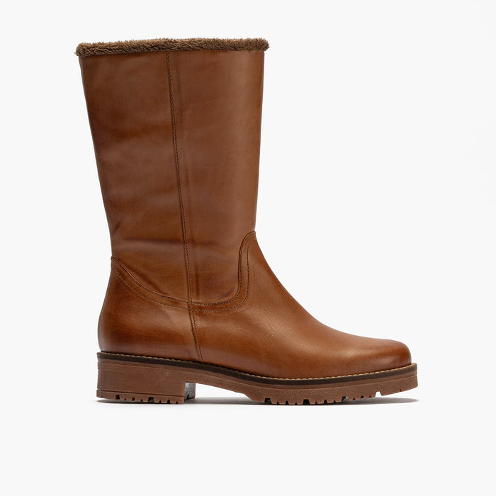 pitillos Bota Media con Pelo mujer color cuero