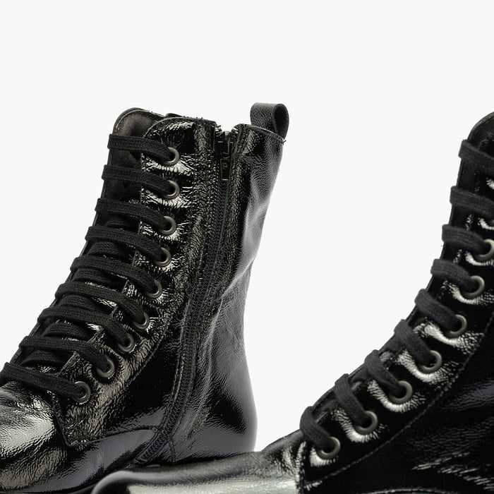 pitillos Bota Militar en Charol mujer color negro