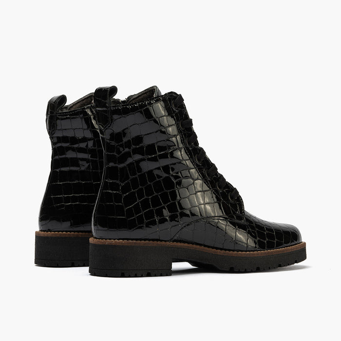 Pitillos Bota Militar En Coco De Mujer Color Negro