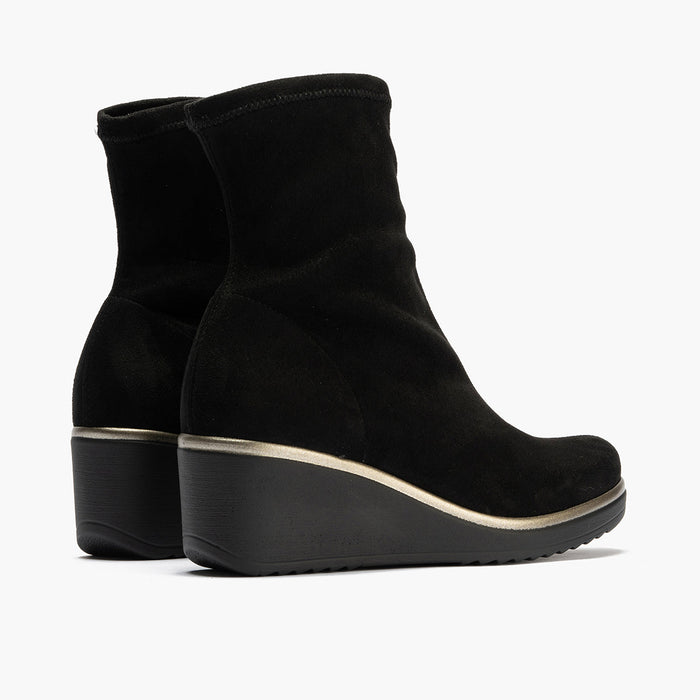 Pitillos Botín Ante Strech Mujer Color Negro