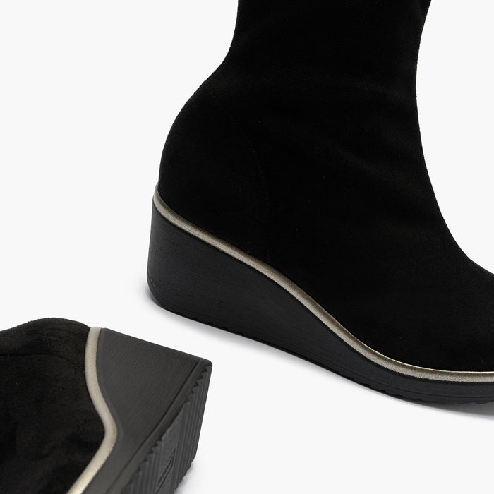 Pitillos Botín Ante Strech Mujer Color Negro