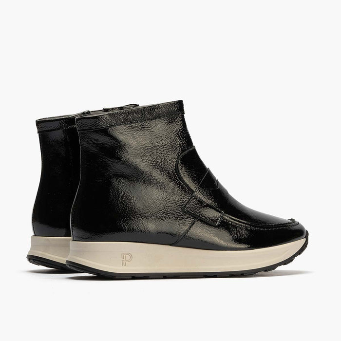 Pitillos Botín Charol Para Mujer Color Negro