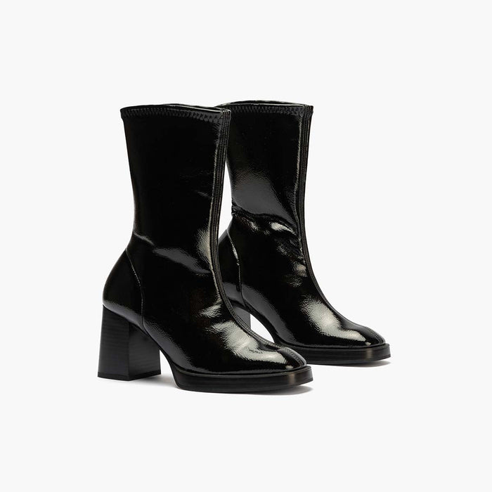 pitillos Botín Charol Strech de mujer color negro