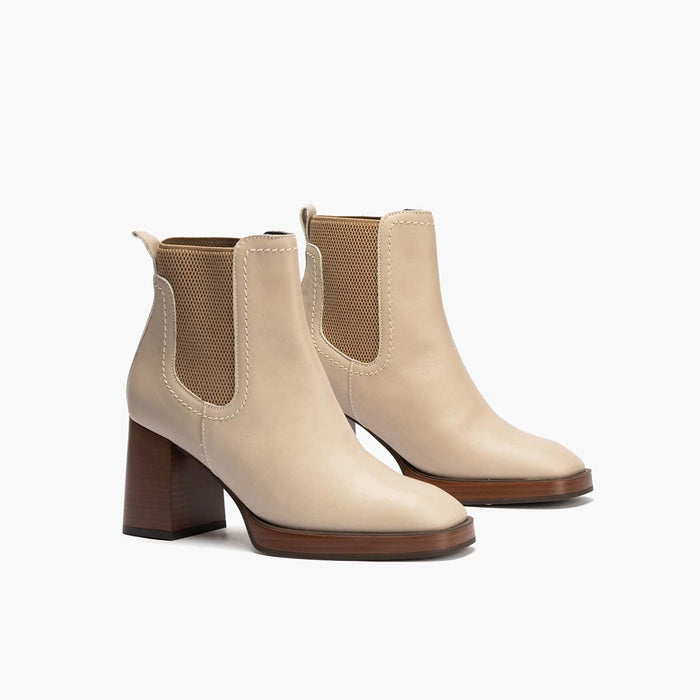 pitillos Botín Chelsea para mujer color piedra