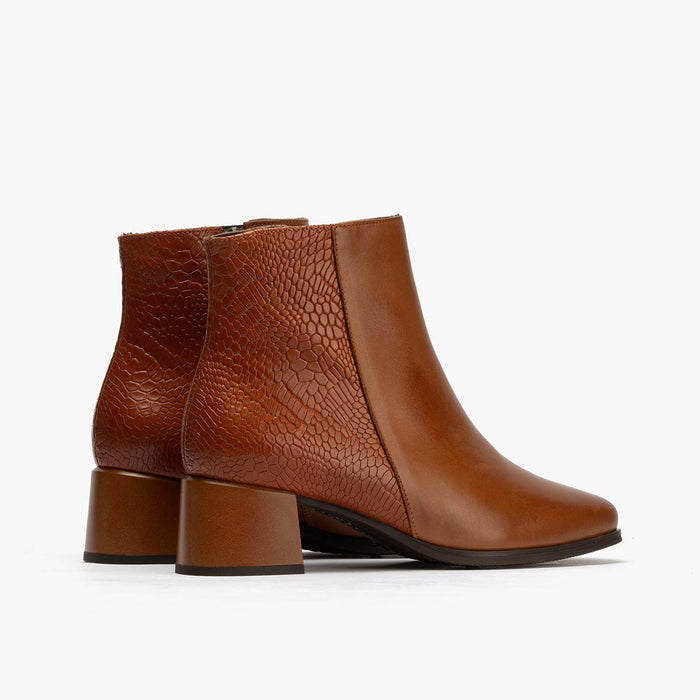 Pitillos Botín Combinado De Mujer Color Cuero