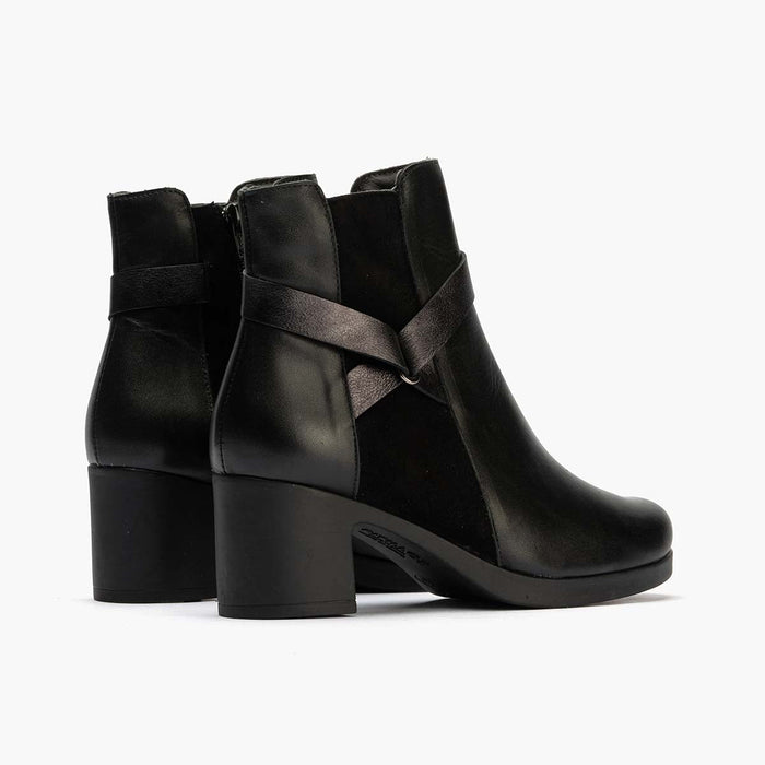 Pitillos Botín Combinado De Mujer Color Negro