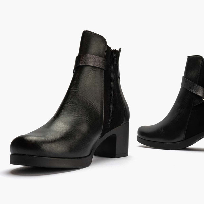 Pitillos Botín Combinado De Mujer Color Negro