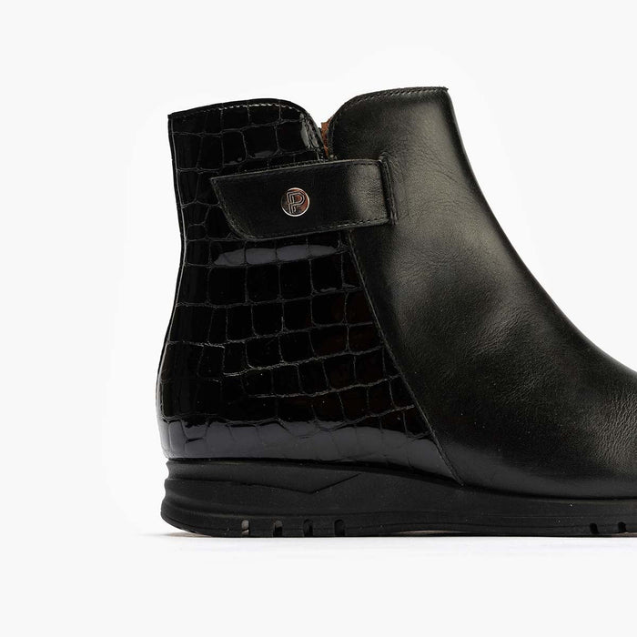 Pitillos Botín Combinado De Mujer Color Negro