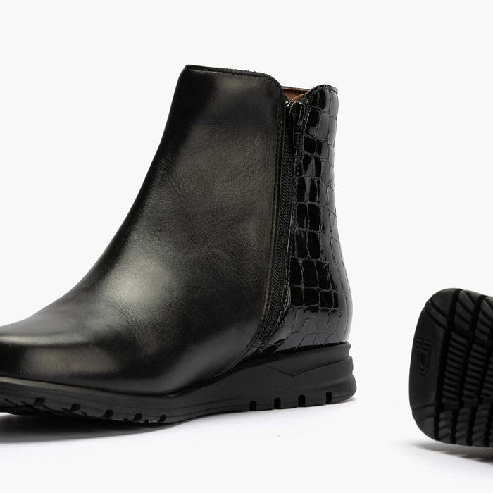 Pitillos Botín Combinado De Mujer Color Negro