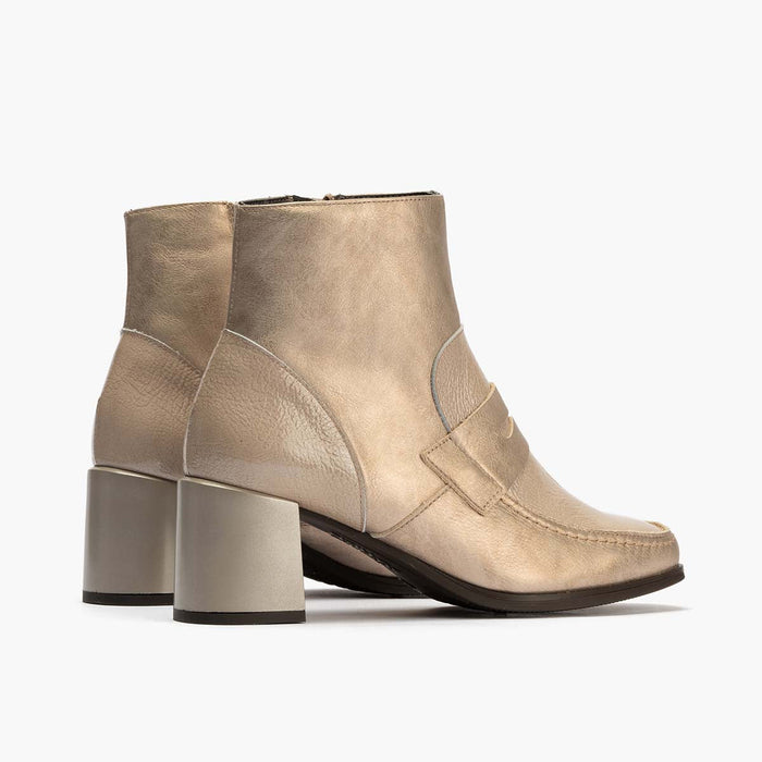 Pitillos Botín Combinado Para Mujer Color Piedra