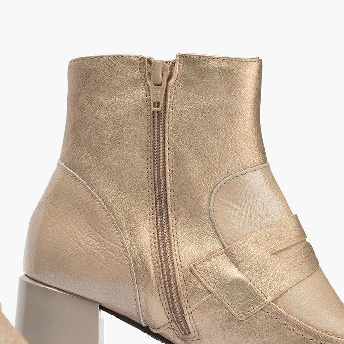 Pitillos Botín Combinado Para Mujer Color Piedra