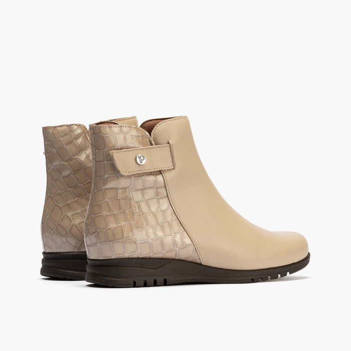 Pitillos Botín Combinado Para Mujer Color Piedra