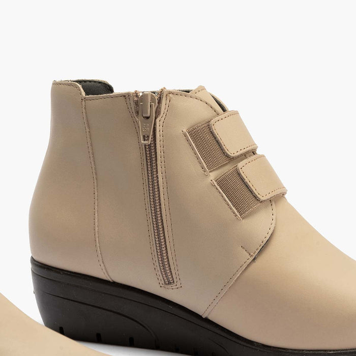 Pitillos Botín Con Correa Para Mujer Color Piedra