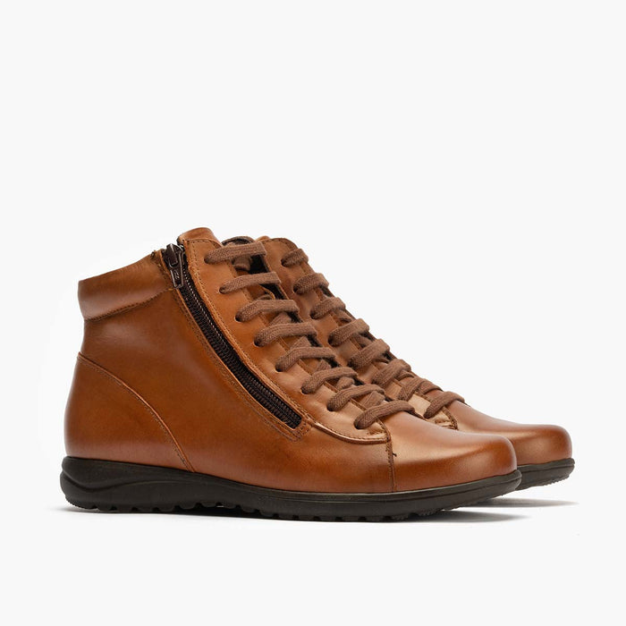 pitillos Botín con Cremallera mujer color cuero