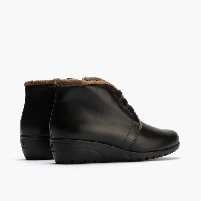 Pitillos Botín Con Pelo De Mujer Color Negro