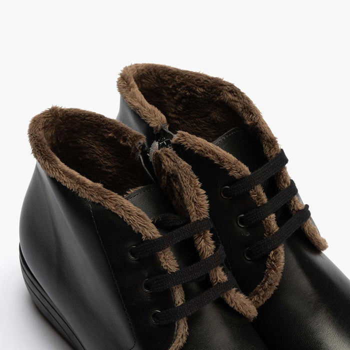 Pitillos Botín Con Pelo De Mujer Color Negro