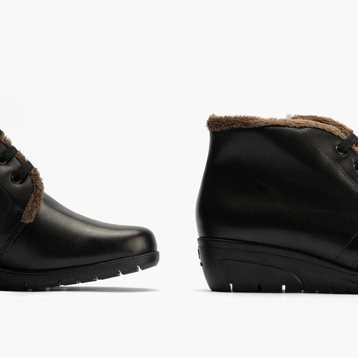 Pitillos Botín Con Pelo De Mujer Color Negro