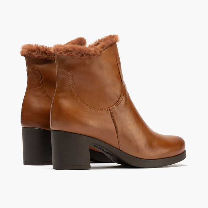 Pitillos Botín Con Pelo Mujer Color Cuero