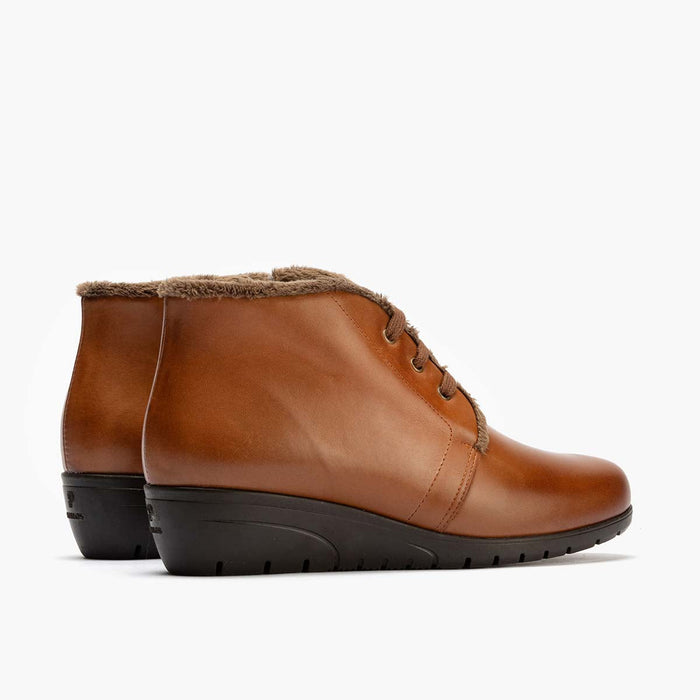 Pitillos Botín Con Pelo Para Mujer Color Cuero