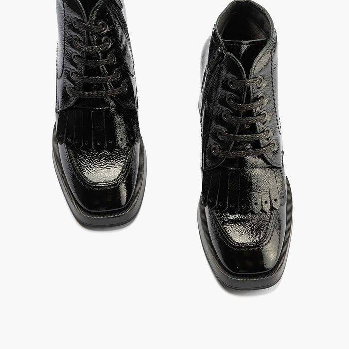 Pitillos Botín Flecos Mujer Color Negro