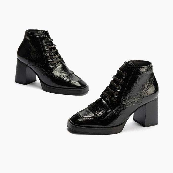 Pitillos Botín Flecos Mujer Color Negro