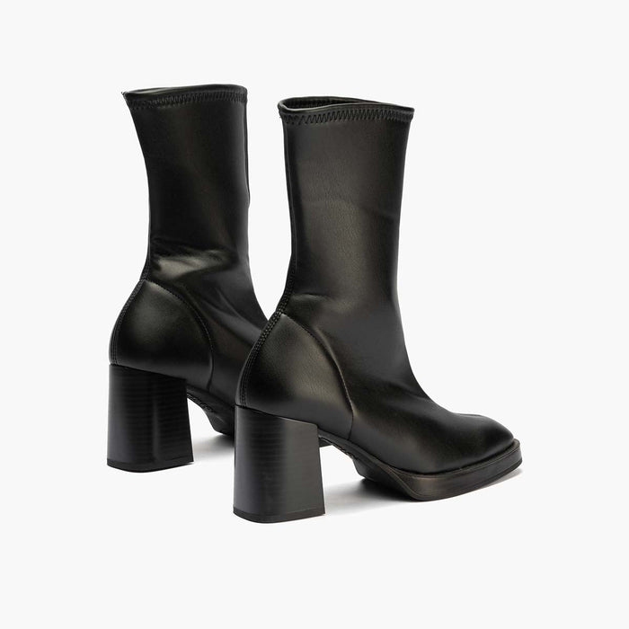 Pitillos Botín Napa Strech De Mujer Color Negro