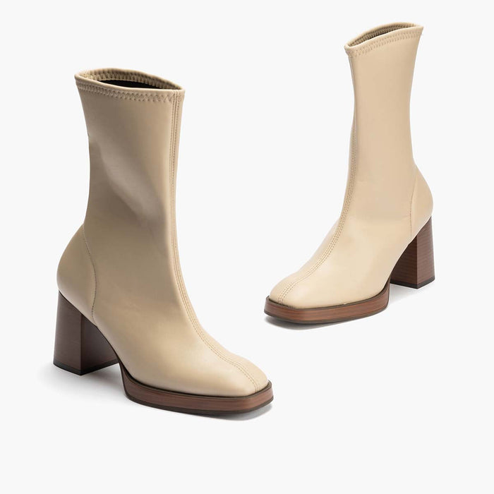 Pitillos Botín Napa Strech Mujer Color Piedra