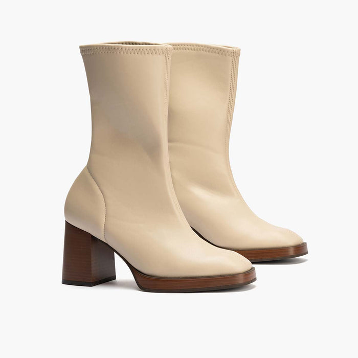 pitillos Botín Napa Strech mujer color piedra