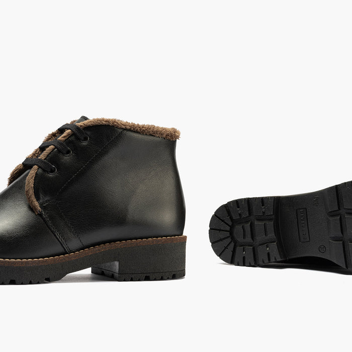 Pitillos Botín Safari En Napa De Mujer Color Negro