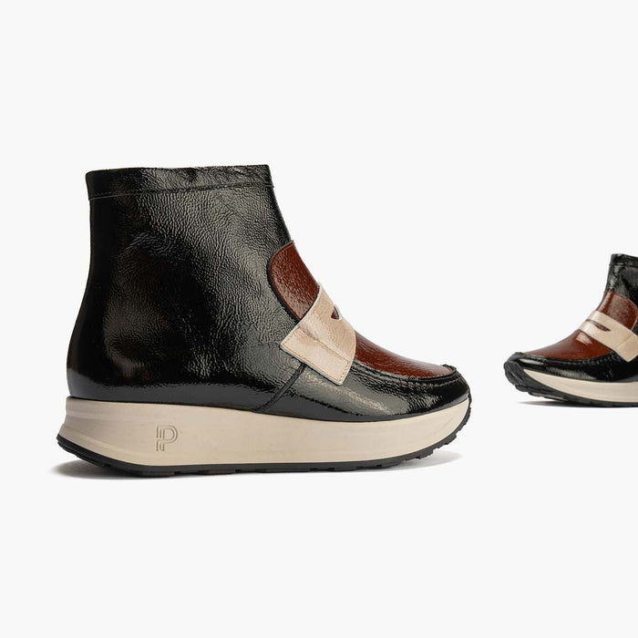 Pitillos Botín Tricolor Mujer Color Negro