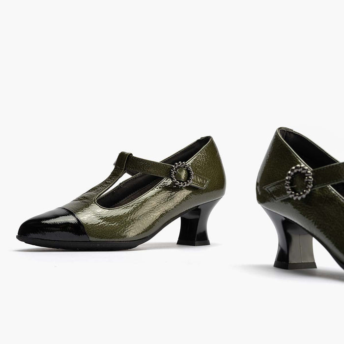 Pitillos Gilda Combinado Charol Mujer Color Verde