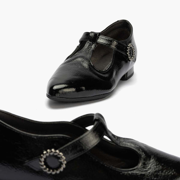 Pitillos Gilda En Charol Para Mujer Color Negro