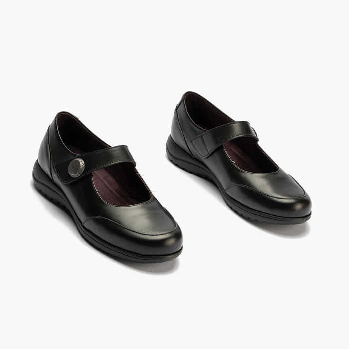 Pitillos Mercedes Con Velcro De Mujer Color Negro