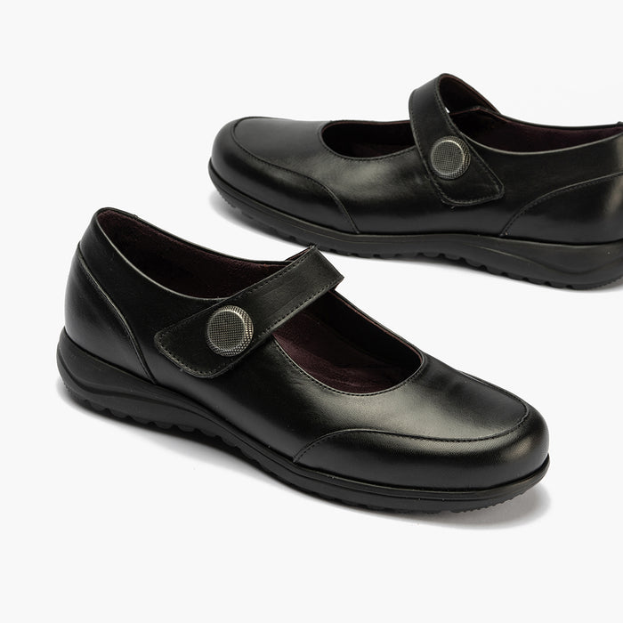 pitillos Mercedes con Velcro de mujer color negro