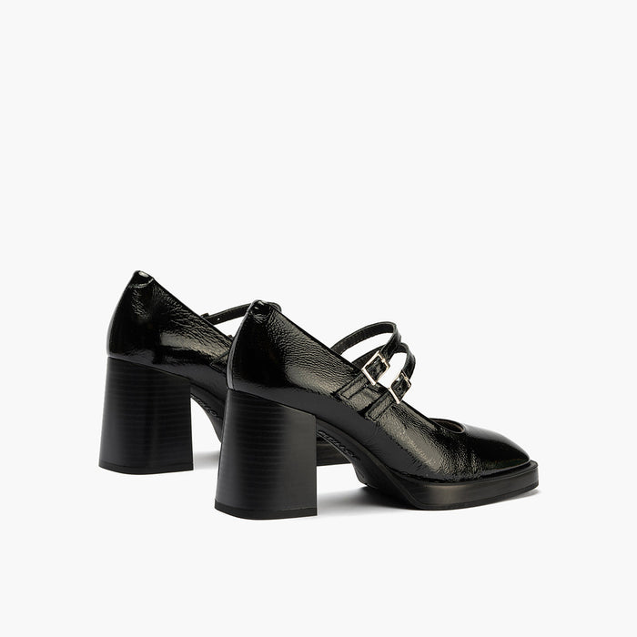 Pitillos Mercedes En Charol De Mujer Color Negro