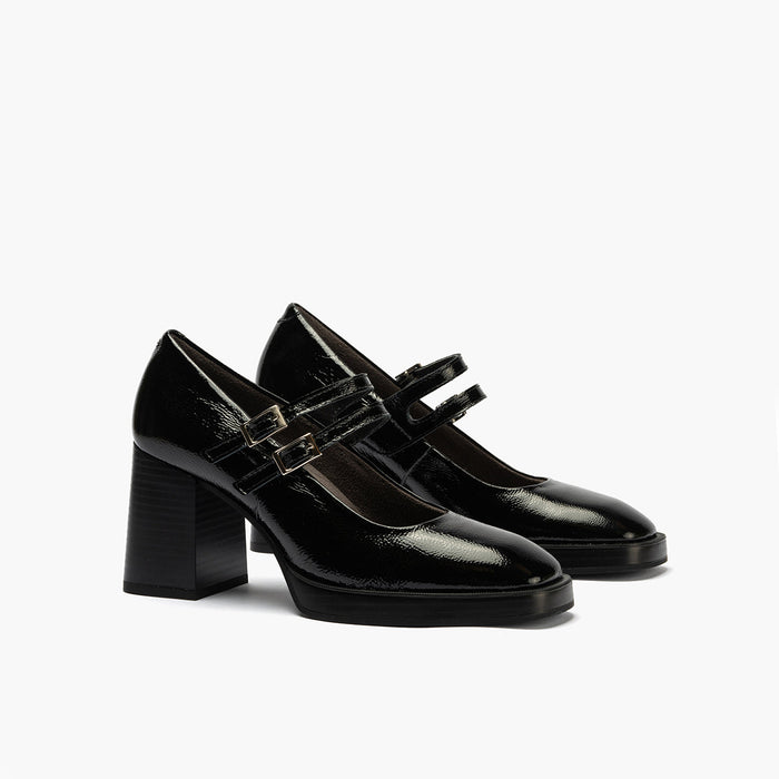 pitillos Mercedes en Charol de mujer color negro