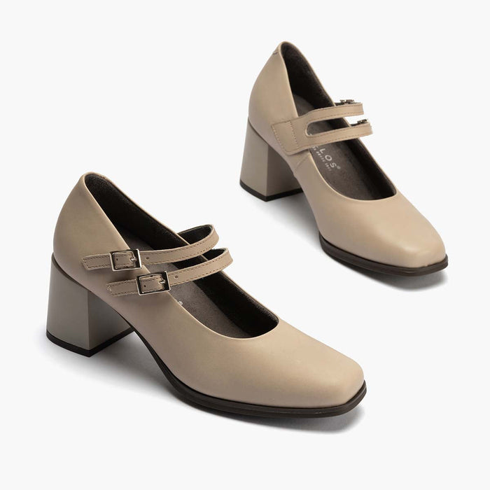 Pitillos Mercedes En Napa Mujer Color Piedra