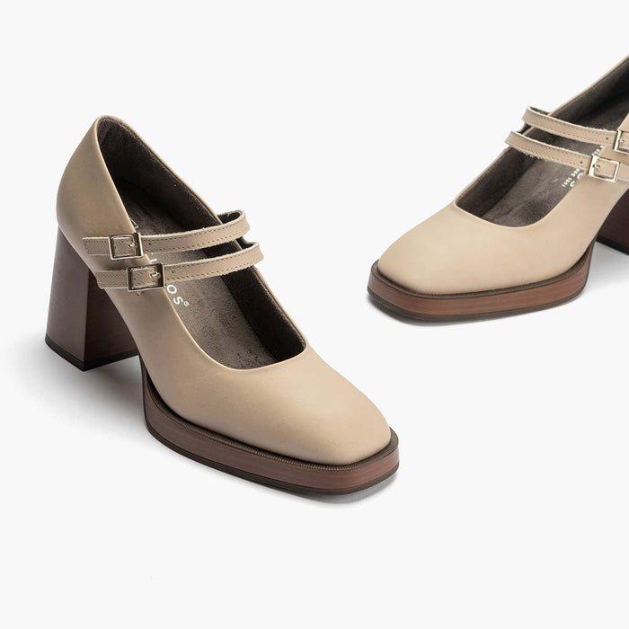 Pitillos Mercedes En Napa Para Mujer Color Piedra