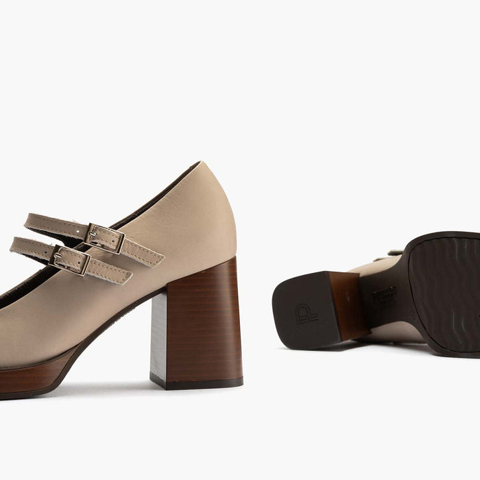 Pitillos Mercedes En Napa Para Mujer Color Piedra