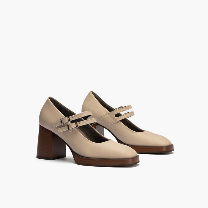 pitillos Mercedes en Napa para mujer color piedra