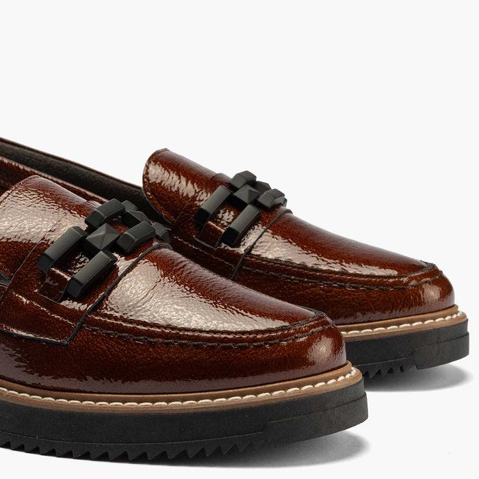 Pitillos Mocasín Adorno De Mujer Color Cuero