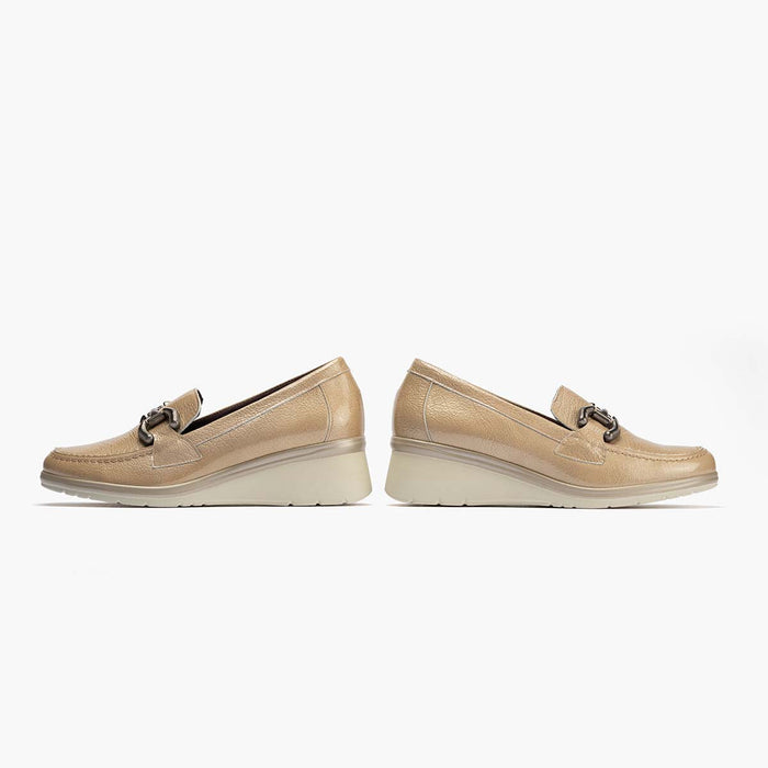 Pitillos Mocasín Adorno De Mujer Color Piedra