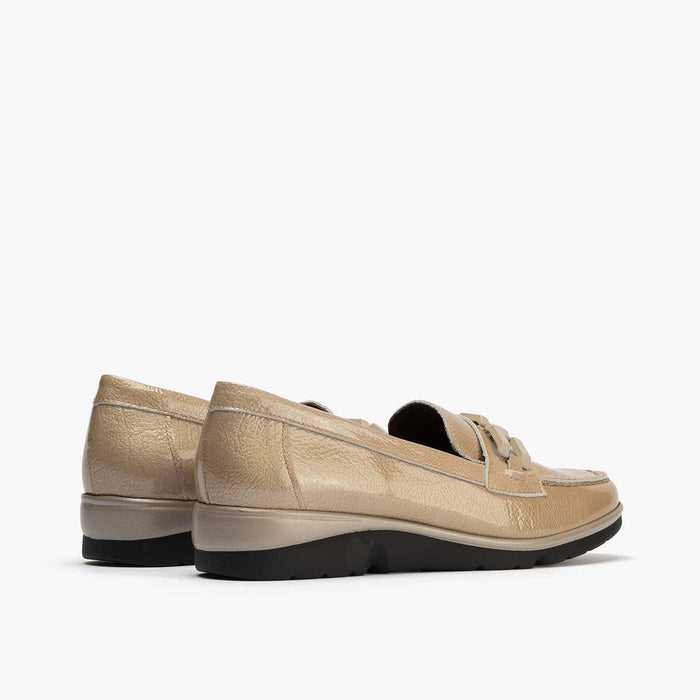 Pitillos Mocasín Adorno De Mujer Color Piedra