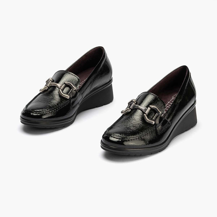 Pitillos Mocasín Adorno Mujer Color Negro