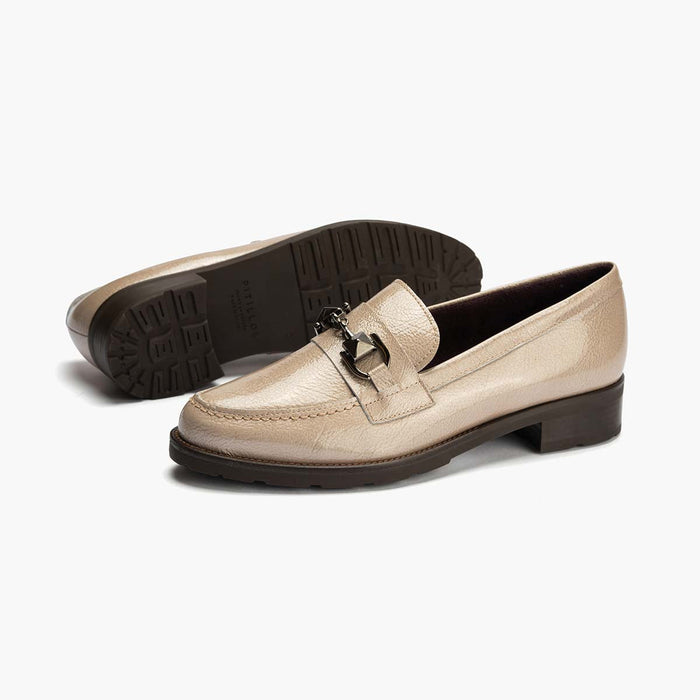 Pitillos Mocasín Adorno Mujer Color Piedra