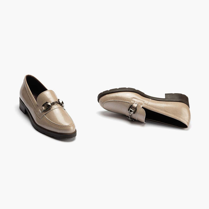 Pitillos Mocasín Adorno Mujer Color Piedra