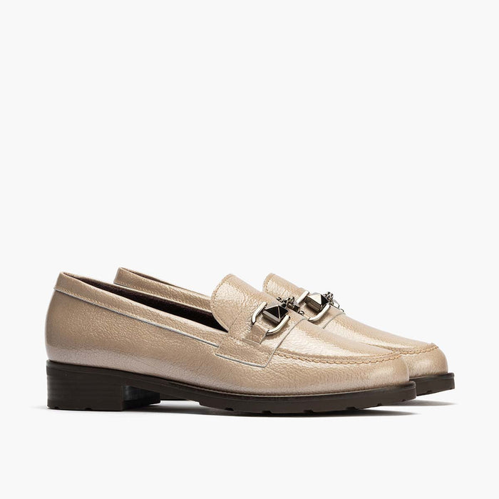 pitillos Mocasín Adorno mujer color piedra