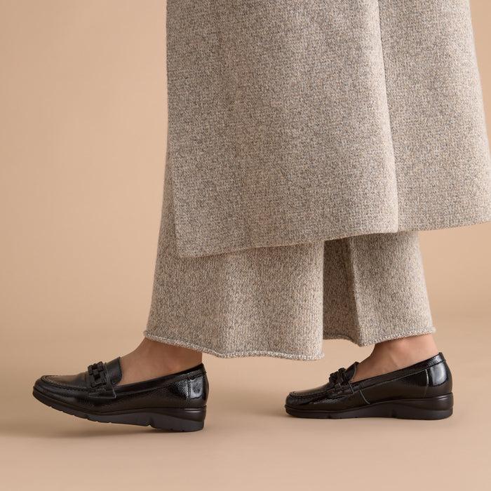 pitillos Mocasín Adorno para mujer color negro