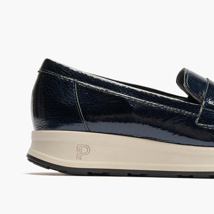 Pitillos Mocasín Charol De Mujer Color Marino