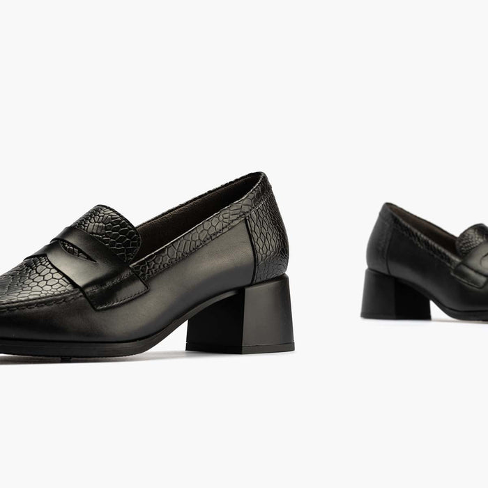 Pitillos Mocasín Combinado Mujer Color Negro